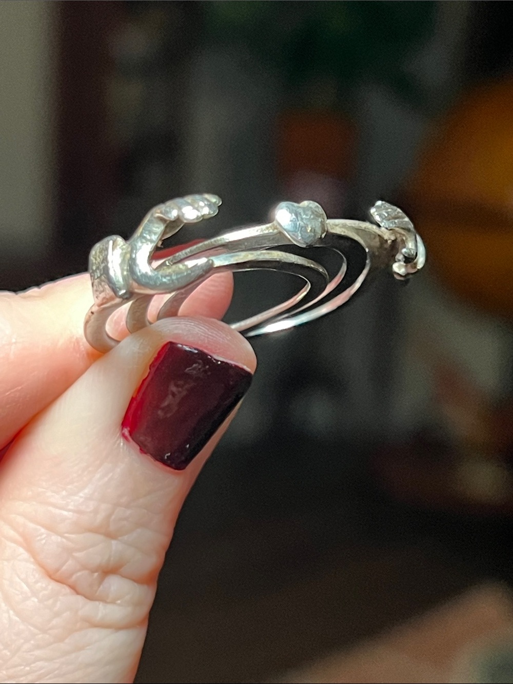 Vintage Sterling Silver Fede Gimmel Holding Hands Love Ring